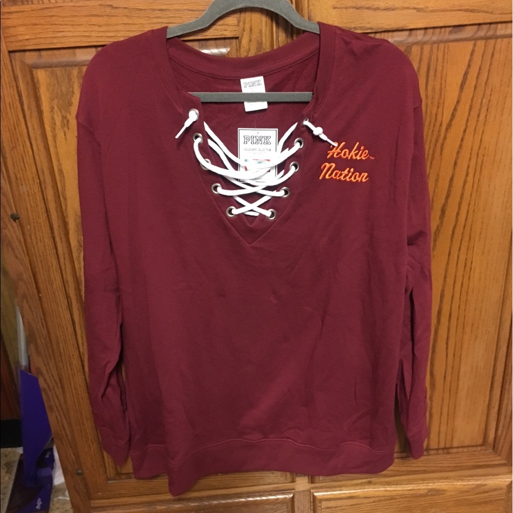 NWT VS Pink Virginia Tech pullover